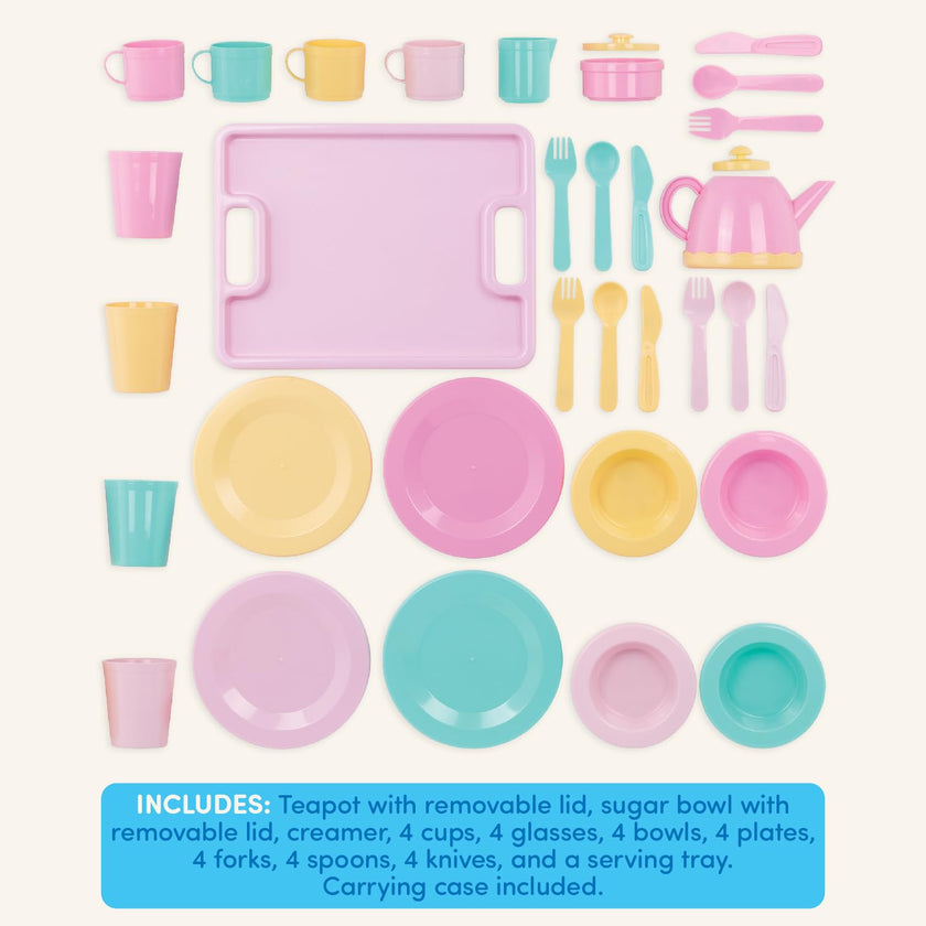 Battat Play Circle Dish Set, Dishes Wishes Dinnerware, 34 Pieces, Playset 🍁 All In One Marketplace Canada