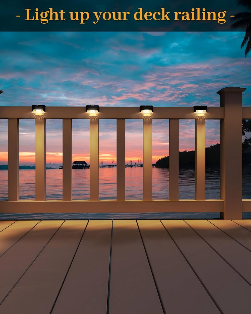 CANASUN Solar Deck Lights 16 Pack Solar Fence Light Solar Powered Outdoor Step Light IP65 Waterproof LED Pathway Light for Deck Fence Railing Garden Patio StairYard (Warm Light) 🍁 All In One Marketplace Canada