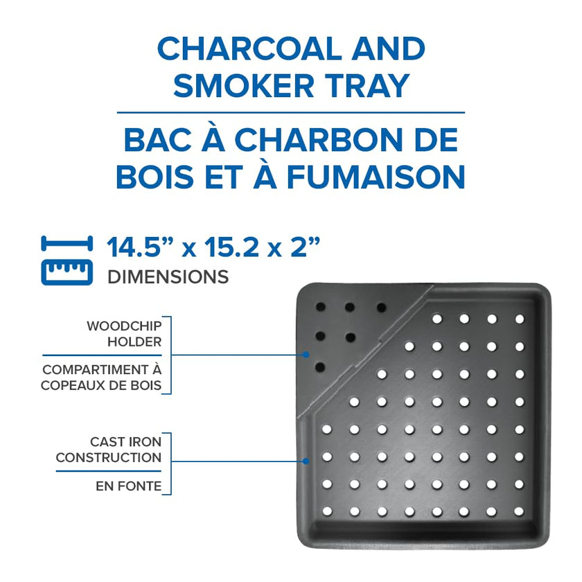 Napoleon Cast Iron Charcoal & Smoker Tray BBQ Accessory – 67732 – Fits most Napoleon BBQs, Cook With Charcoal On A Gas Barbecue, Smoke On A Gas Barbecue 🍁 All In One Marketplace Canada