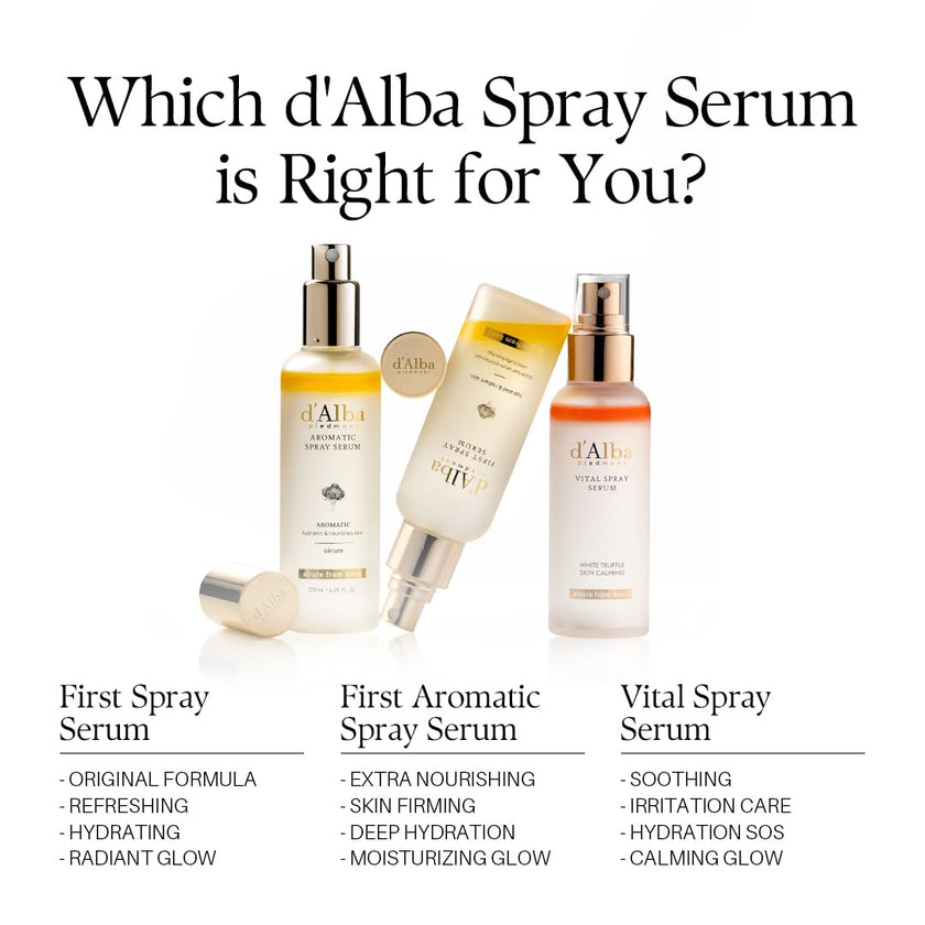 d'alba Piedmont Italian White Truffle First Spray Serum, Vegan Skin Care, Hydrating Face Moisturizer, Glow Serum for Radiant Skin, Non Comedogenic, All In One Mist, Korean skincare, 50ml 🍁 All In One Marketplace Canada