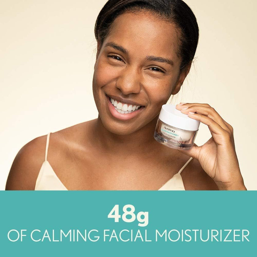 Aveeno Calm + Restore Oat Gel Facial Moisturizer for Sensitive Skin, Lightweight Gel Cream Face Moisturizer with Prebiotic Oat and Feverfew, Hypoallergenic, Fragrance and Paraben-free, 48 Grams 🍁 All In One Marketplace Canada