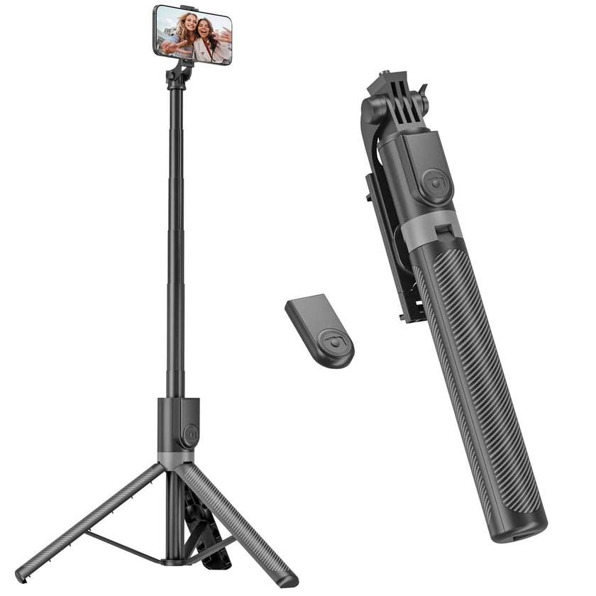 RISEOFLE 71” Phone Tripod & Selfie Stick, Portable All in One Extendable Cell Phone Tripod Stand, with Wireless Remote Control for iPhone/Samsung/Android/Camera 🍁 All In One Marketplace Canada