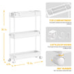 SPACELEAD Slim Storage Cart,3 Tier Bathroom Rolling Utility Cart Storage Organizer Slide Out Cart, Mobile Shelving Unit Organizer Trolley for Office Bathroom Kitchen Laundry Room Narrow Places, White 🍁 All In One Marketplace Canada
