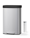 Garvee 21 Gallon / 80 Liter Stainless Steel Trash Can with Lid, Large Garbage Can for Kitchen, Rustproof Step-on Kitchen Metal Trash Bin with Liner Rim, Rear Handle, Soft Close Plastic Lid, Silver 🍁 All In One Marketplace Canada