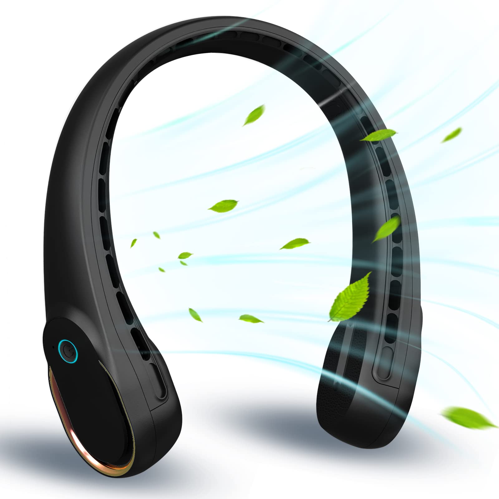 Portable Neck Fan, Personal Bladeless Neck Fans for Men, Upgraded Increase Air Volume & 4000mAh Battery, Ultra Quiet, 4-16 Hours Use Time Wearable Fan USB Rechargeable for Home Travel-Black 🍁 All In One Marketplace Canada