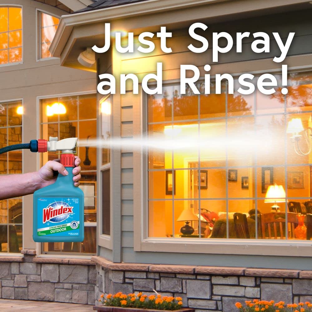 Windex Outdoor Window, Glass, and Patio Cleaner Refill, Streak-Free, Removes Dirt and Grime, Surface Cleaning Shine Spray, 3.8mL 🍁 All In One Marketplace Canada