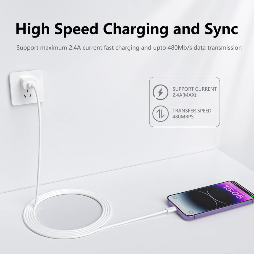 iPhone Lightning Cable [Apple MFi Certified], 4Pack iPhone Charger Cable 6FT, USB to Lightning Cable, Apple 2.4A Fast Charging Cord for iPhone 14/13/12/11 Pro/11/XR/8/7/6s Plus, iPad Pro/Air/Mini 🍁 All In One Marketplace Canada