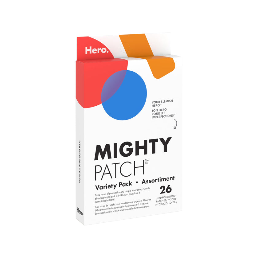 Hero Cosmetics Mighty Patch Variety Pack – Hydrocolloid Patches for Pimples on the Face and Body, Day and Night Acne Patches for Blemishes, 26 Count 🍁 All In One Marketplace Canada