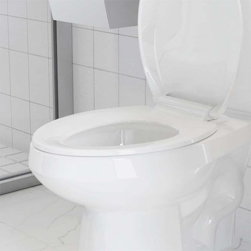 White Elongated Toilet Seat, Slow Close Toilet Cover Seat for Easy Clean and Stain-Resistant, Plastic Toilet Seat with Cover, Quick-Release Hinges and Quick-Attach Hardware 🍁 All In One Marketplace Canada