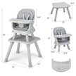 INFANS 8 in 1 Baby High Chair, Convertible Highchair for Babies and Toddlers, Infant Dining Booster Seat, Building Block Table, Kids Stool Table Chair Set with Removable Tray (Grey) 🍁 All In One Marketplace Canada