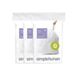 simplehuman Code G 60 Count, Dispenser Pack Custom Fit Liners, Drawstring Trash Bags, 30L / 8 Gallons, White 🍁 All In One Marketplace Canada