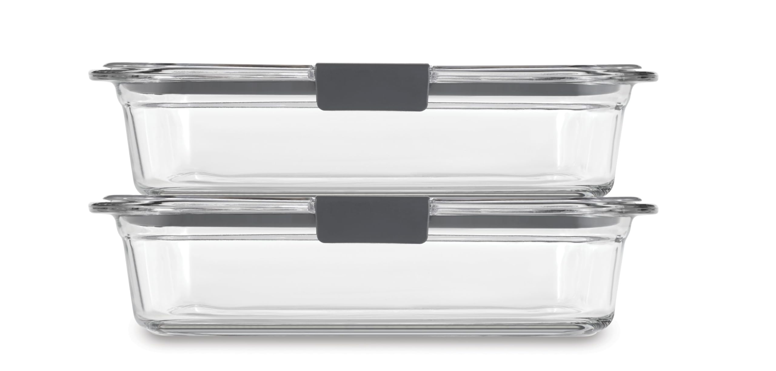 Rubbermaid 2118315 Brilliance Glass Storage 8-Cup Food Containers with Lids, 2-Pack (4 Pieces Total), BPA Free and Leak Proof, Large, Clear 🍁 All In One Marketplace Canada