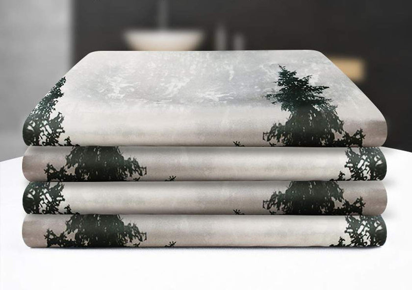 Mantto Canadian Smoky Mountain Cliff Outdoor Idyllic Photo Art Shower Curtain, National Parks Home Decor Curtain, Waterproof Polyester Fabric Bathroom Shower Curtain with Hooks 72