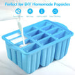 POLCANUR Popsicle Molds Silicone BPA-Free,12 Pieces Popsicle Trays for Freezer,Homemade Ice Cream Popsicle Molds,Large Ice Pop Maker Set,Reusable Ice Lolly Mould with 50PCS Popsicle Sticks 🍁 All In One Marketplace Canada