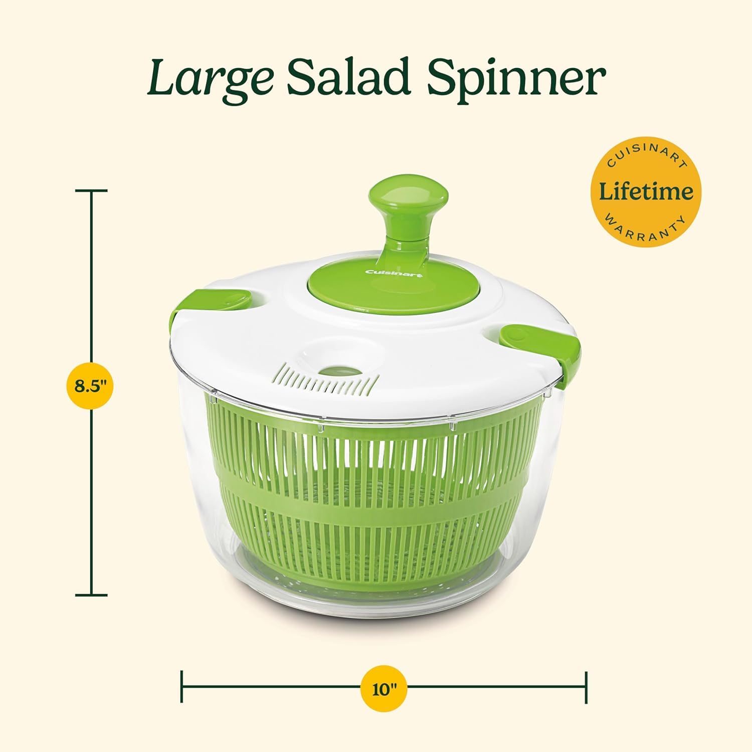 Cuisinart Salad Spinner with Easy-to-Spin Knob, 5-Qt Capacity (CTG-00-SASC) 🍁 All In One Marketplace Canada