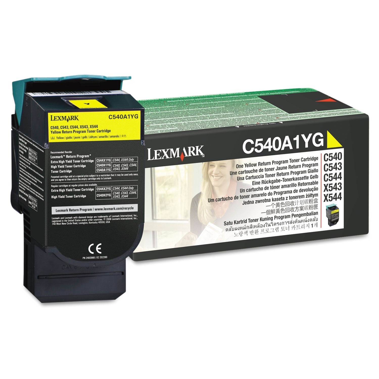 Lexmark C540A1YG Yellow Return Program Toner Cartridge