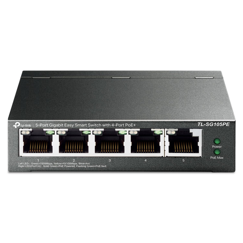 TP-Link 5–Port Gigabit PoE Switch, 4 PoE+ Ports @65W, Easy Smart (TL-SG105PE) 🍁 All In One Marketplace Canada