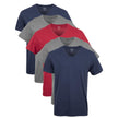 Gildan Men's V-Neck T-Shirts, Multipack, Style G1103, Navy/Charcoal/Cardinal Red (5-Pack), Large 🍁 All In One Marketplace Canada