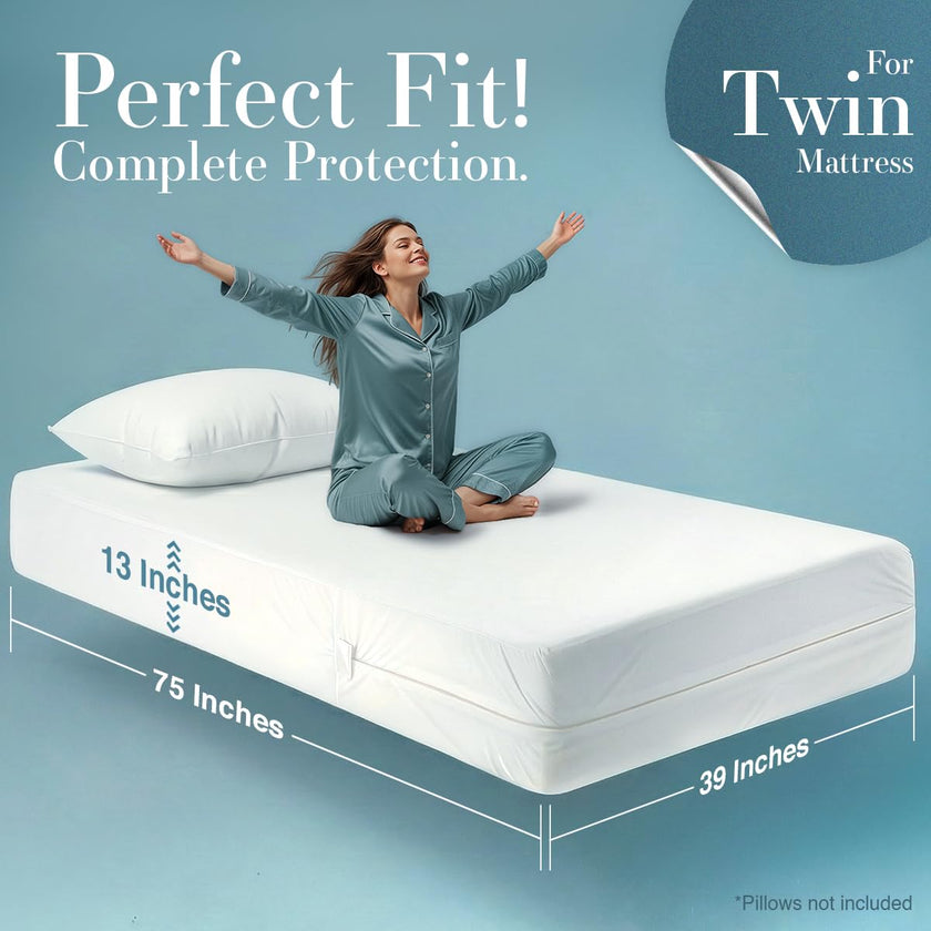 Utopia Bedding Zippered Mattress Encasement Twin - 100% Waterproof and Bed Bug Proof Mattress Protector - Absorbent, Six-Sided Mattress Cover 🍁 All In One Marketplace Canada