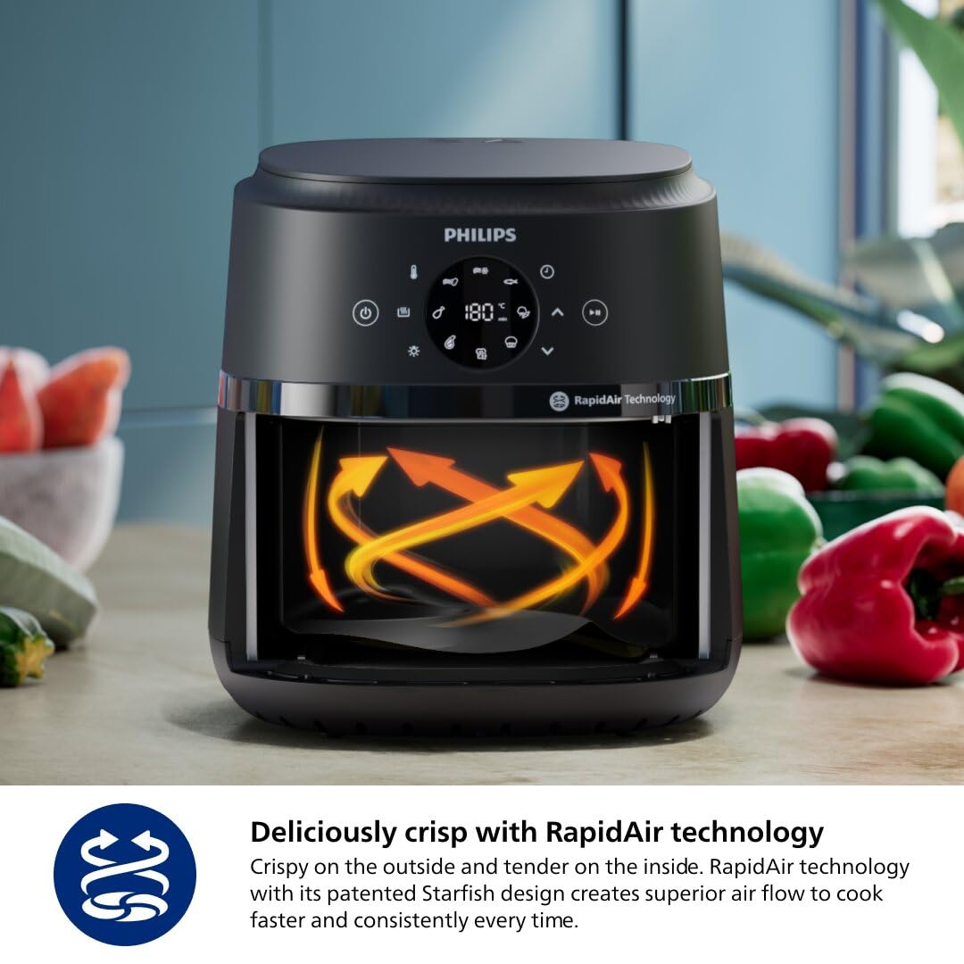 Philips 2000 Series Airfryer, RapidAir Technology, 13-in-1 Ways to Cook, 4.2L Capacity, Healthier Meals Up to 90% Less Fat, Easy to Clean, Dishwasher Safe, Touchscreen Control, HomeID App (NA221/00) 🍁 All In One Marketplace Canada