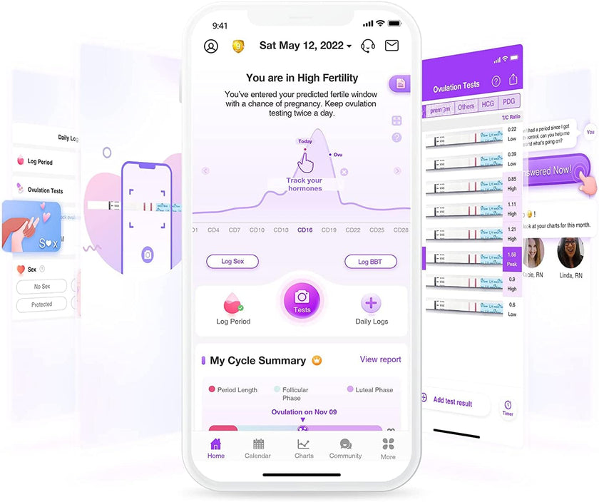 Easy@Home 100 Ovulation & 20 Pregnancy Test Strips Kit: Accurate Fertility Tests - Powered by Premom App OPK | 100 LH + 20 HCG 🍁 All In One Marketplace Canada
