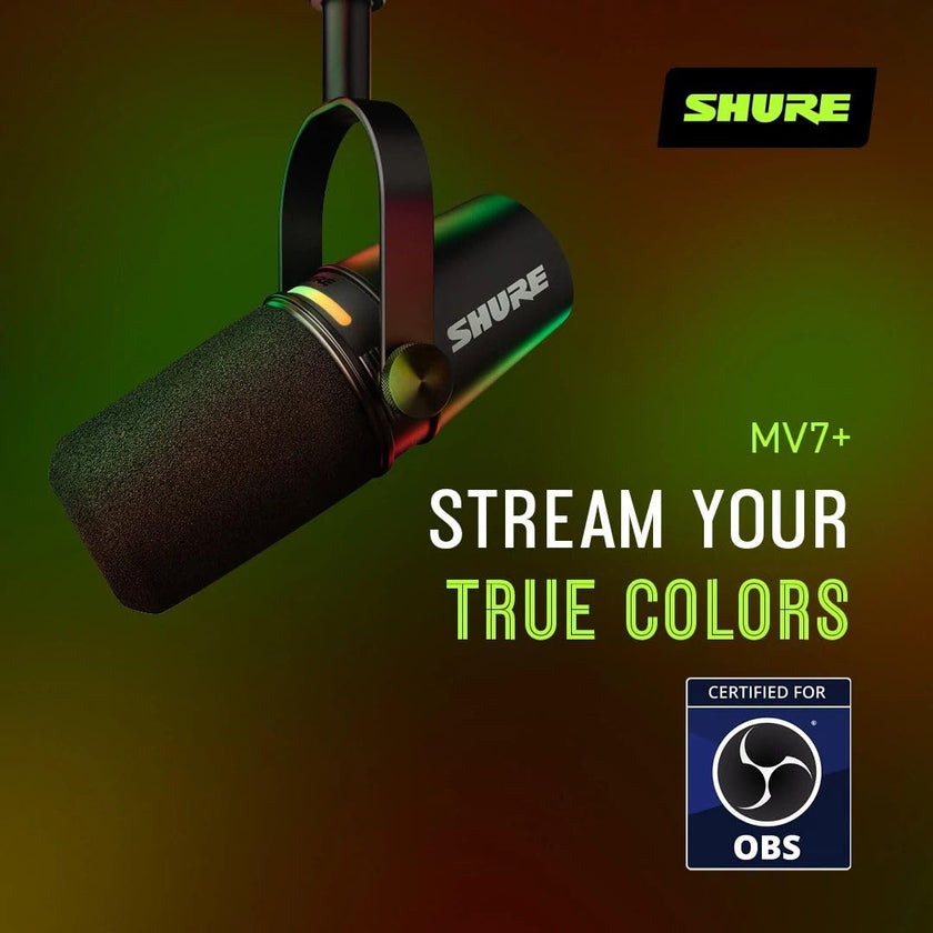 Shure MV7+ USB-C & XLR Podcast Dynamic Mic with Stand - Black 🍁 All In One Marketplace Canada