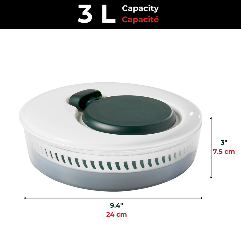 Starfrit Collapsible Salad Spinner 3L Capacity - Compact Storage - Basket Doubles as Colander - Bowl Can Be Used For Serving 🍁 All In One Marketplace Canada