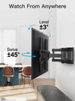 Pipishell Full Motion TV Wall Mount for 26-74 inch TVs, up to 99lbs Max VESA 400x400mm, Wall Mount TV Bracket with Articulating Swivel Extension Tilting Leveling for LED LCD OLED 4K Flat Curved Screen 🍁 All In One Marketplace Canada