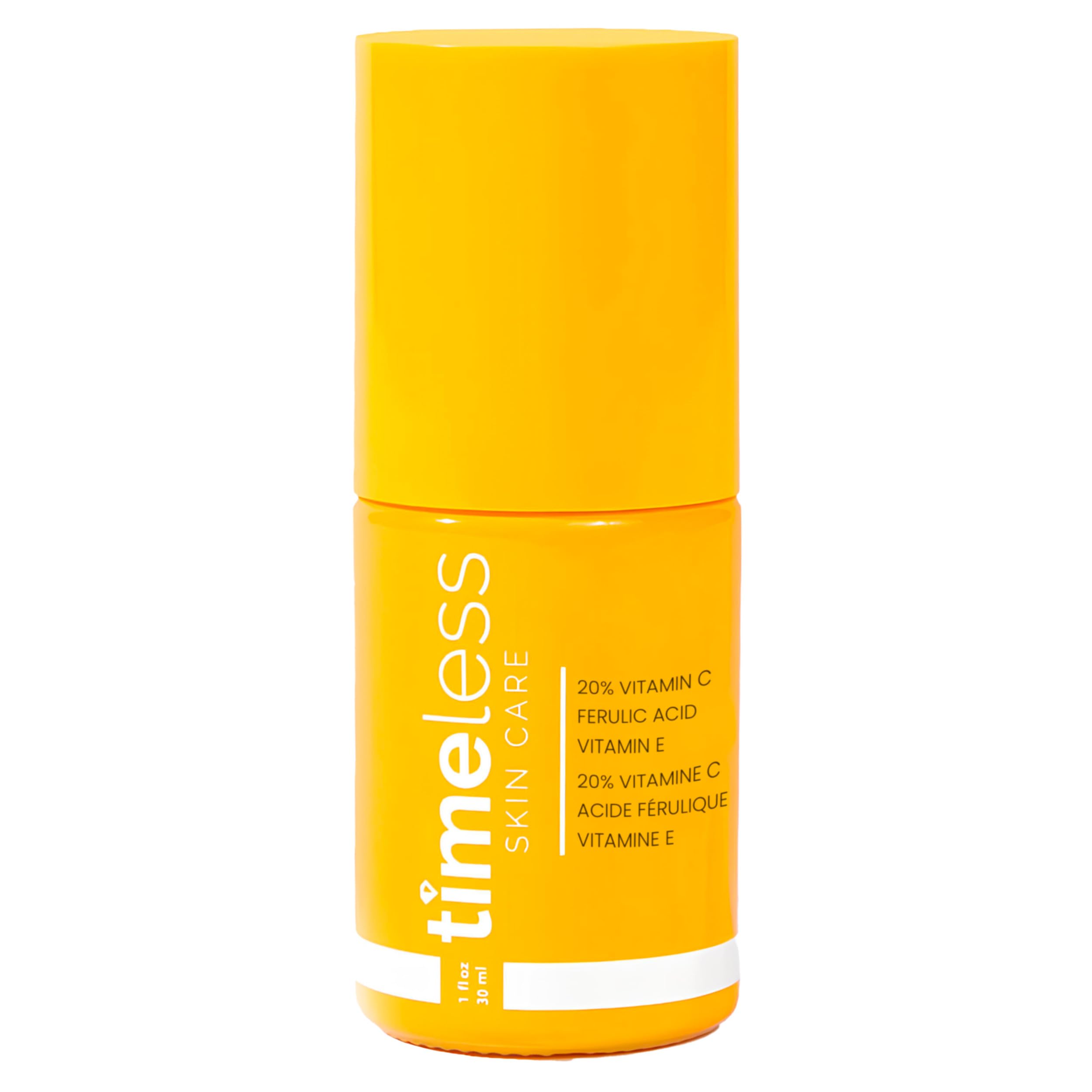 Timeless Skin Care Vitamin C Serum with Vitamin E & Ferulic Acid - 20% Vitamin C Brightening - Face Serum for Oily & Dry Skin - Fragrance-Free for Skin Care (30 ml (Pack of 1)) 🍁 All In One Marketplace Canada