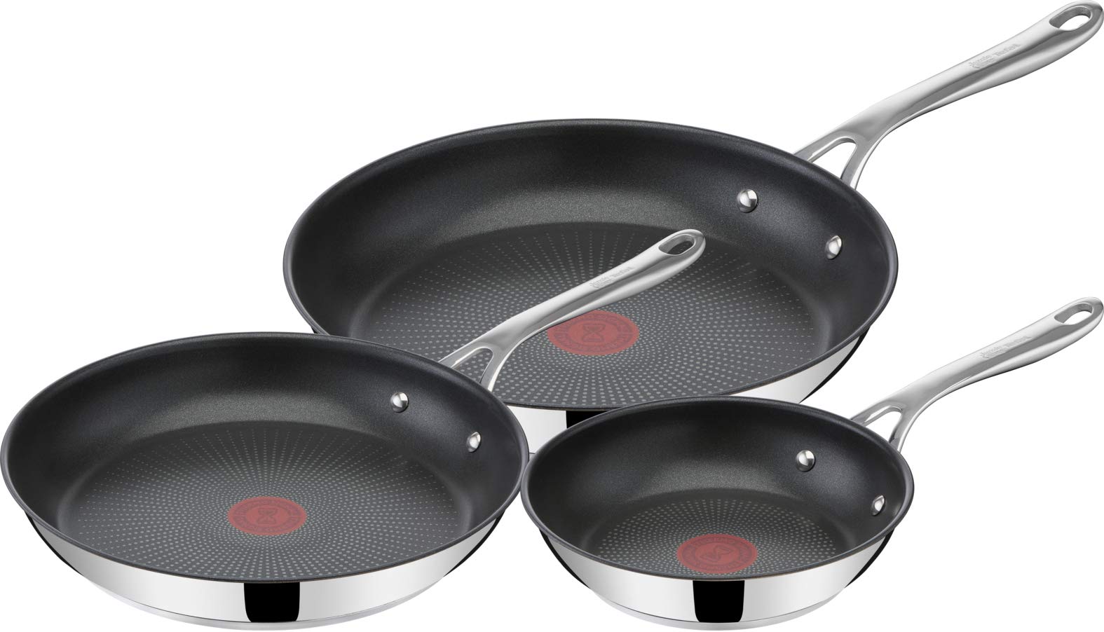 Jamie Oliver by Tefal Cooks Direct, Stainless Steel Pan Set, Frying Pans Nonstick Set 3 Pcs (20/24/28cm) (8/9/11 Inches), Induction Cookware with Even Heating 🍁 All In One Marketplace Canada