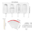 Popsicle Molds 2Pcs, Silicone Ice Cream Molds ice Lolly Moulds with Lid, 100 Sticks and 50 Bags for Ice Pop Cakesicle Dessert, BPA Free 🍁 All In One Marketplace Canada