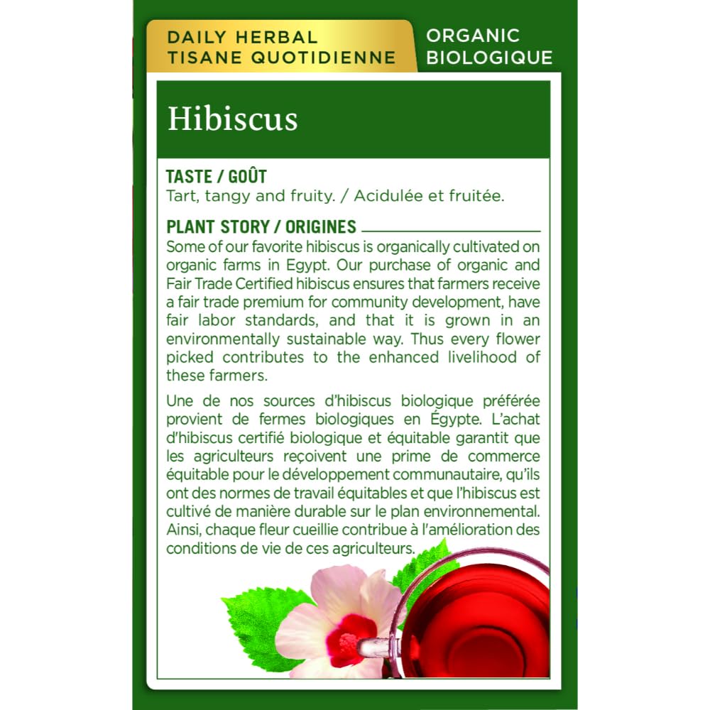 Traditional Medicinals - Organic Hibiscus Herbal Tea (Pack of 6) - Fair Trade Ingredients - Tart, Tangy and Fruity - 96 Tea Bags Total 🍁 All In One Marketplace Canada