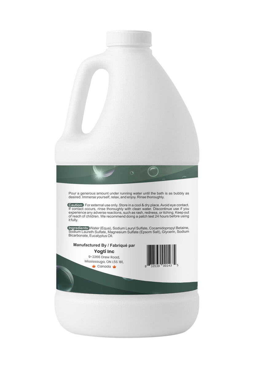 Yogti [Made in Canada] Foaming Bubble Bath Body Wash, 2 Eucalyptus, Made with with Epsom Salt & Pure Eucalyptus Essential Oil - 2 L 🍁 All In One Marketplace Canada