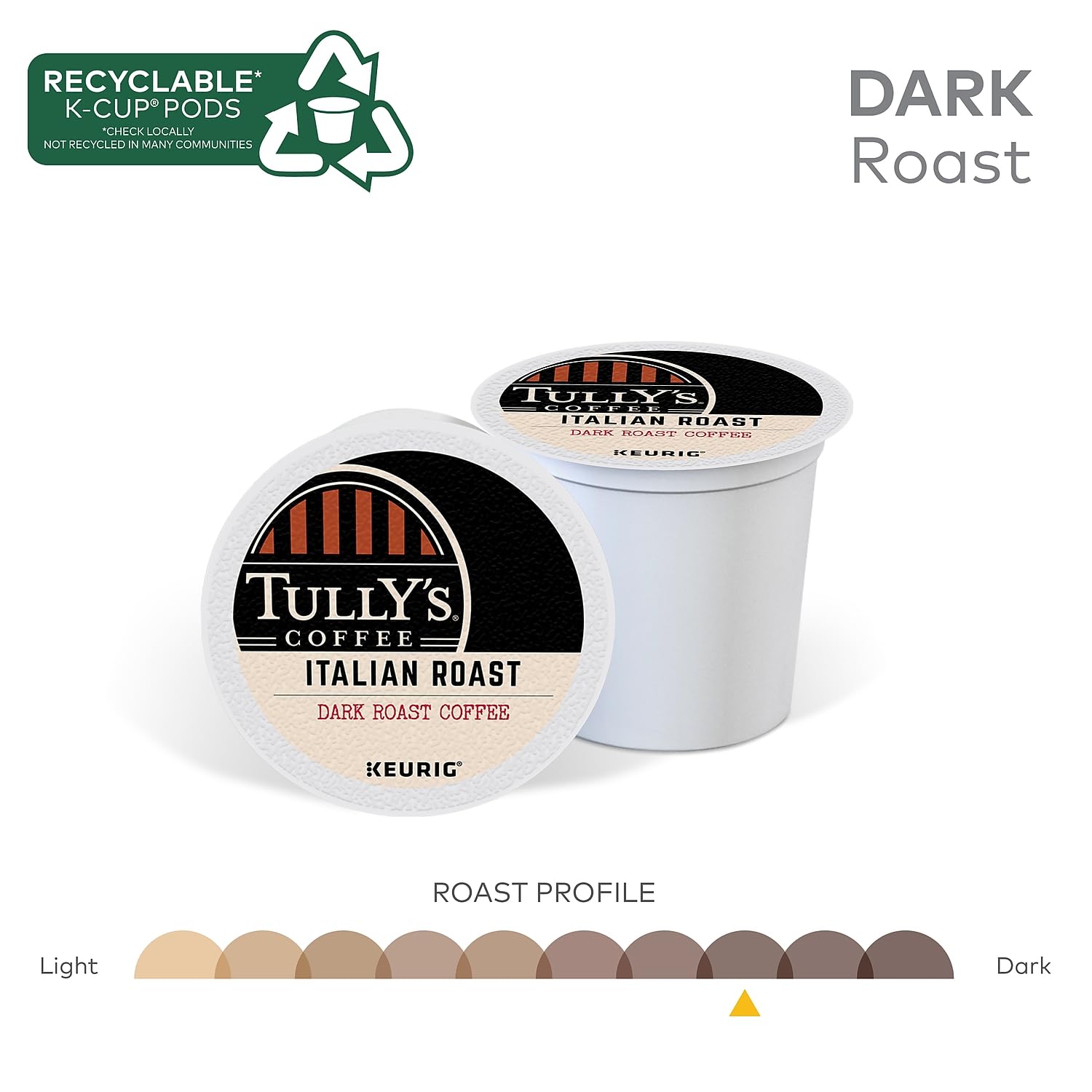 Tully's Certified Italian Roast Coffee K-Cup Pods for Keurig Coffee Makers, Box of 24 🍁 All In One Marketplace Canada