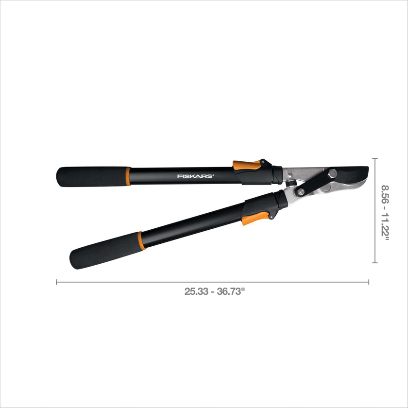 Fiskars Power-Lever Extendable Lopper, 2X Cutting Power, Precision-Ground Blade, 25