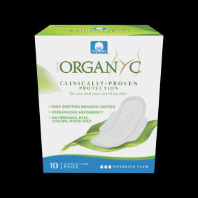 Organyc - Pads - Moderate Flow W/Wings Folded (10ct)