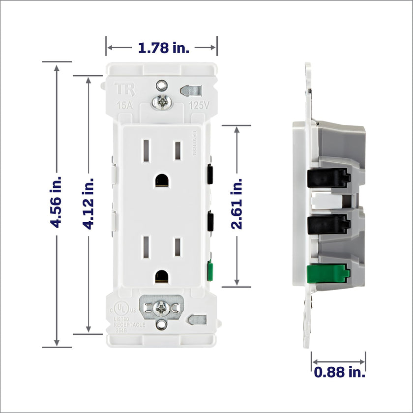 Leviton Decora Edge, 10-Pack, 15 Amp Tamper-Resistant Duplex Wall Receptacle, E5325-0MW, White 🍁 All In One Marketplace Canada