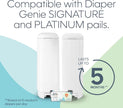 Diaper Genie Easy Roll Refill with 18 Bags - for the Diaper Genie Signature and Platinum pails | Lasts Up to 5 Months or Holds Up to 846 newborn Diapers Per Refill blue 1 Count 🍁 All In One Marketplace Canada