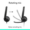 Logitech H391 Wired Headset for PC/Laptop, Stereo Headphones with Noise Canceling Microphone, USB-C, in-Line Controls, Works with Chromebook - Graphite 🍁 All In One Marketplace Canada