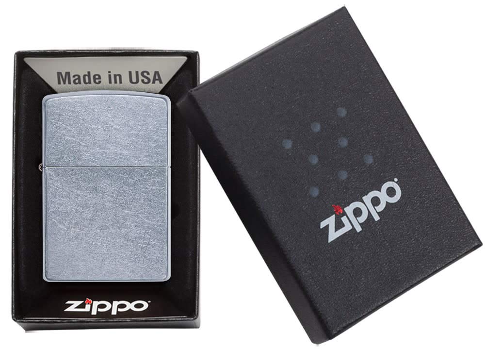Zippo Street Chrome Pocket Lighter, 5 1/2 x 3 1/2cm, Silver 🍁 All In One Marketplace Canada