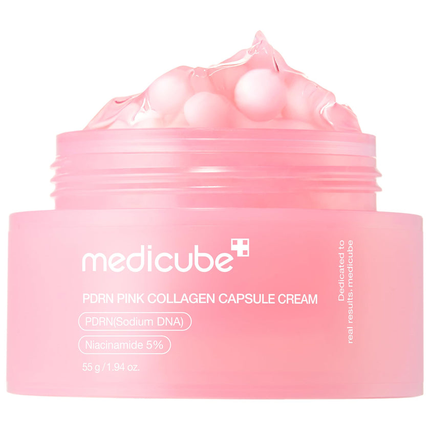 medicube Salmon DNA PDRN Pink Collagen Capsule Cream, Face Moisturizer | Lightweight Moisturizing Cream | PDRN, Niacinamide for Uneven Skin Tone, Glow hydration | Korean Skin Care 1.94 oz 🍁 All In One Marketplace Canada