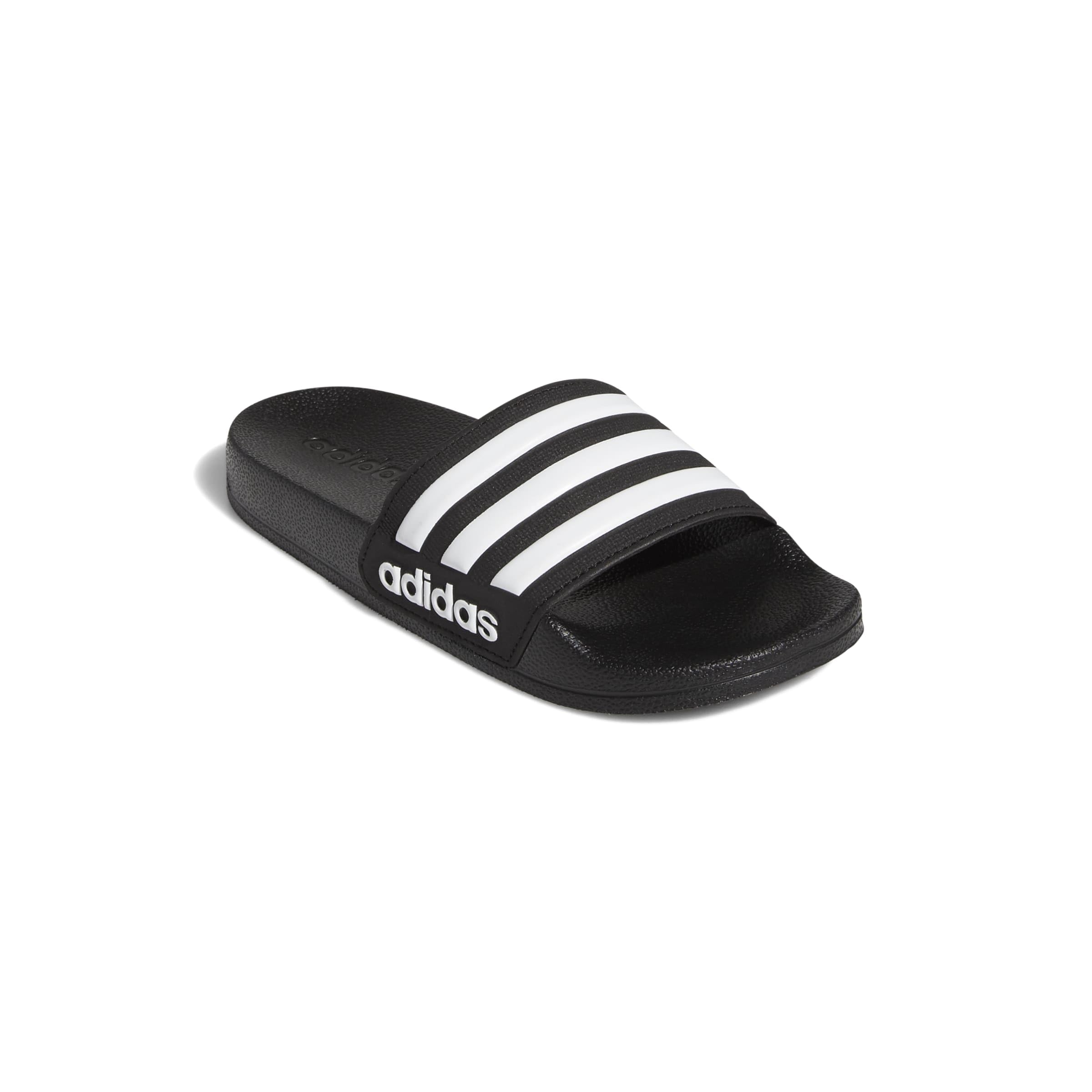 adidas Unisex Kids Adilette Shower, Core Black/White/Core Black, 4/Big Kid 🍁 All In One Marketplace Canada