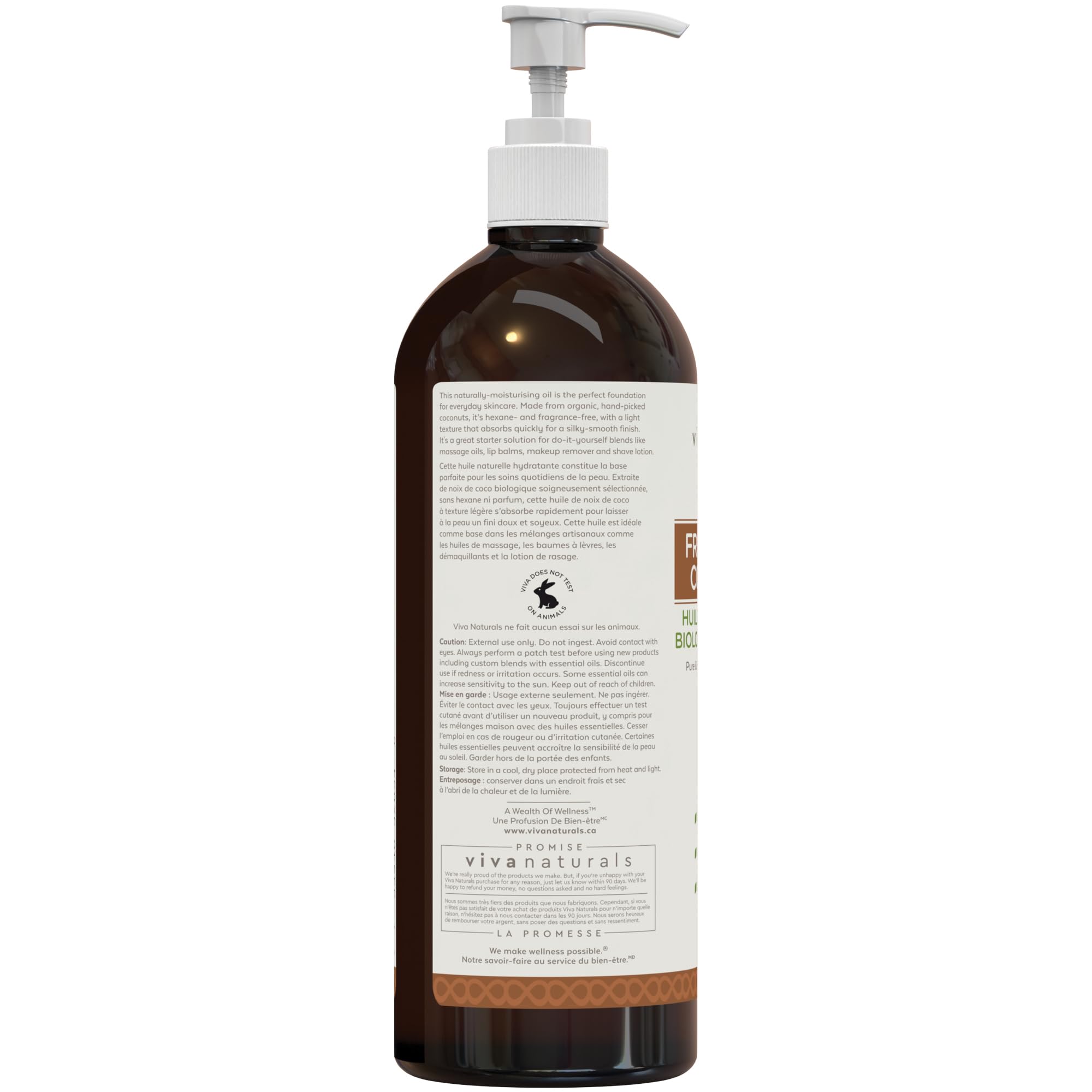 Viva Naturals Organic Fractionated Coconut Oil – Pure Massage Oils for Massage Therapy, Coconut Oil for Skin & Hair, Lightweight Carrier Oil for Essential Oils, 16 fl oz 🍁 All In One Marketplace Canada