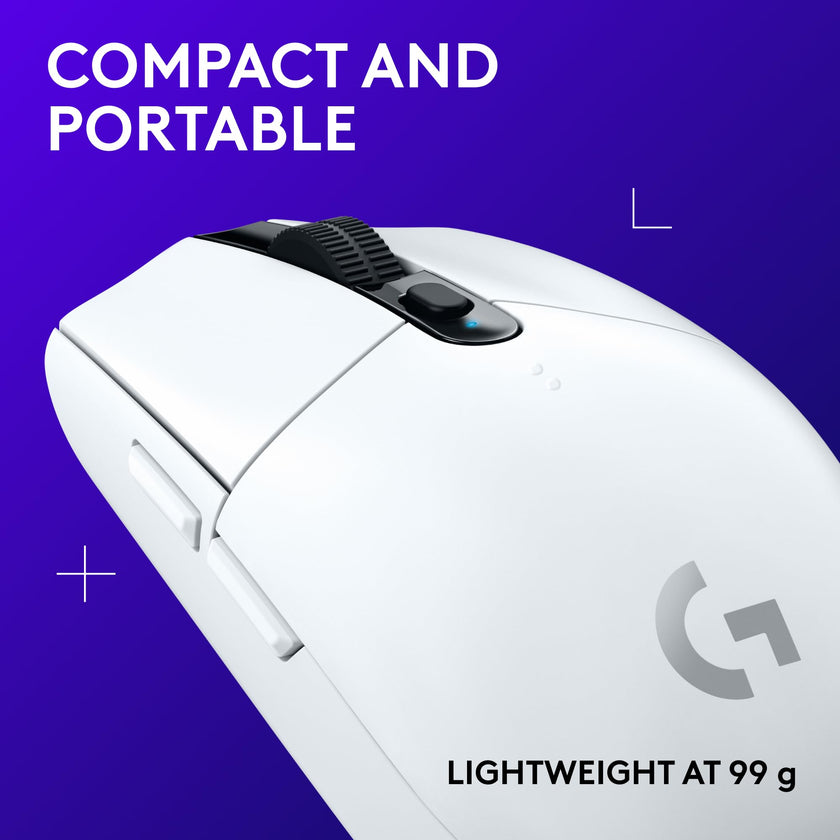 Logitech G305 Lightspeed Wireless Gaming Mouse, Hero Sensor, 12,000 DPI, Lightweight, 6 Programmable Buttons, 250h Battery, On-Board Memory, Compatible with PC, Mac - White 🍁 All In One Marketplace Canada
