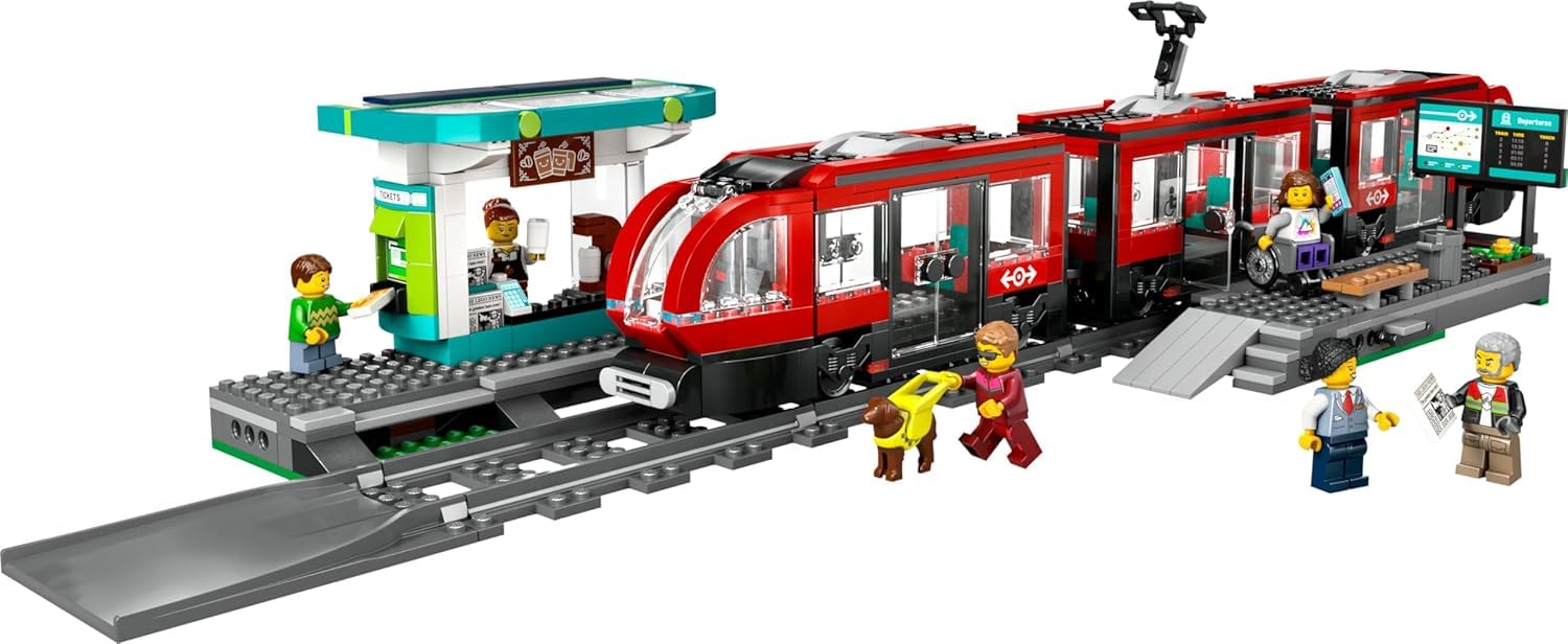 LEGO City Downtown Streetcar and Station Train Set - Kids Toy Train Building Set for Pretend Play & Imagination, Ages 7+ - Gift Ideas for Boys & Girls Birthdays - 60423 🍁 All In One Marketplace Canada