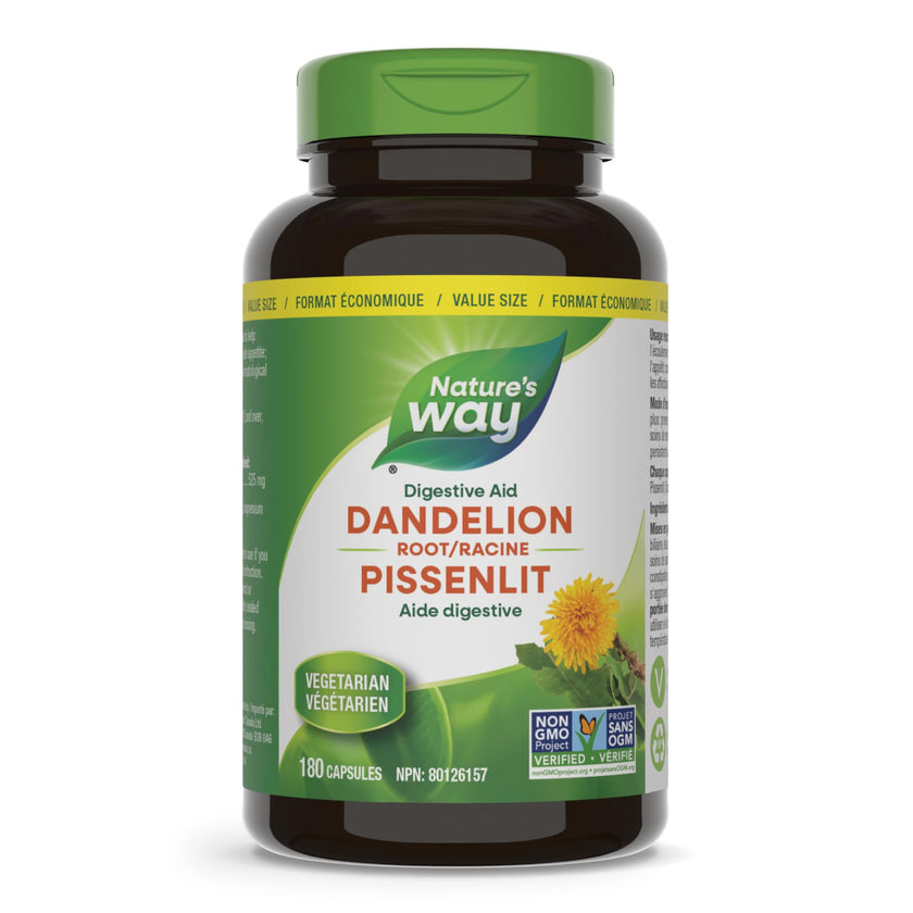 Nature's Way Dandelion Root - Digestion Supplement – Diuretic Laxative - Non-GMO Verified - 180 Vegetarian Capsules, Value Size 🍁 All In One Marketplace Canada
