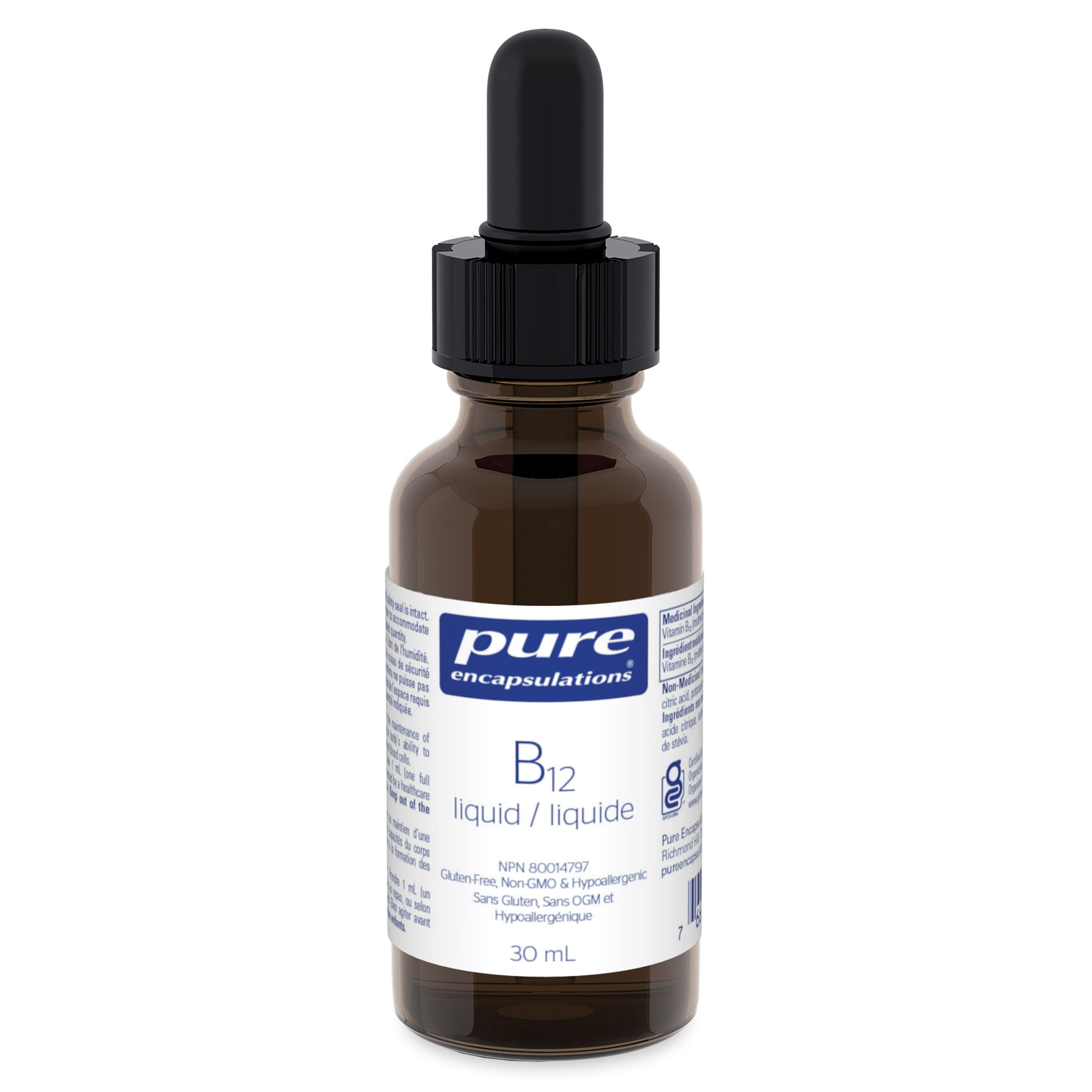 Pure Encapsulations B12 Liquid - B12 as Methylcobalamin - For Energy Metabolism & Red Blood Cell Formation - Liquid Drops - 30 mL 🍁 All In One Marketplace Canada