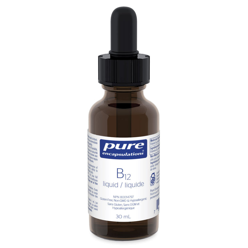 Pure Encapsulations B12 Liquid - B12 as Methylcobalamin - For Energy Metabolism & Red Blood Cell Formation - Liquid Drops - 30 mL 🍁 All In One Marketplace Canada