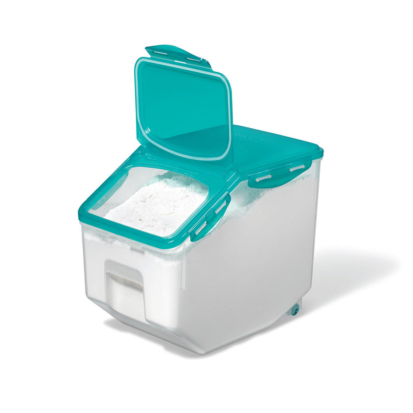 Starfrit LocknLock Plastic Pantry Container with Wheels - 406oz/12L - Airtight - 4-Sided Locking Flip-Top Lid 🍁 All In One Marketplace Canada