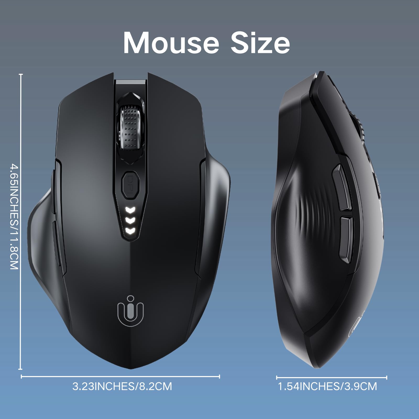 Bluetooth Mouse,[Upgraded] Wireless Mouse Rechargeable,Tri-Mode (BT 5.0/4.0+2.4G Hz),Computer Mouse with Visible Battery Level, 4 Adjustable DPI, Portable PC Mouse for MacBook Chromebook,Black 🍁 All In One Marketplace Canada